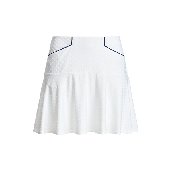 Jacquard Peplum Skort RLX em Ceramic White/Navy 2
