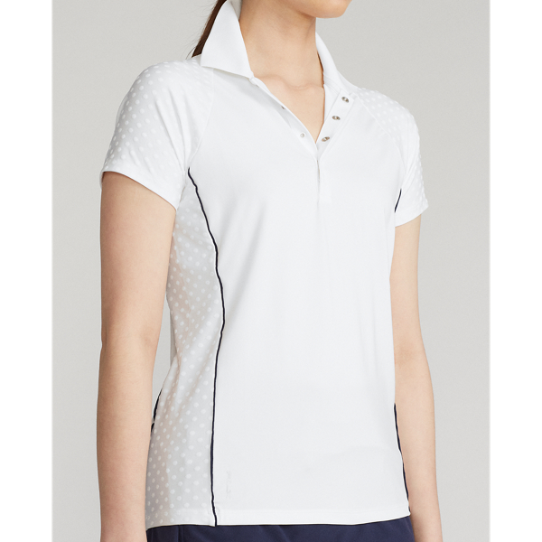 Ceramic White/Navy Tailored Fit Jacquard Polo Shirt RLX 6