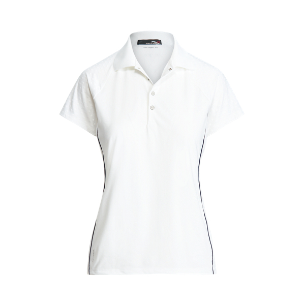 Ceramic White/Navy Tailored Fit Jacquard Polo Shirt RLX 2