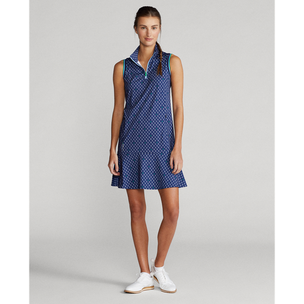 Robe demi-zipp&eacute;e &agrave; pois RLX en Ananas &eacute;clatant 4