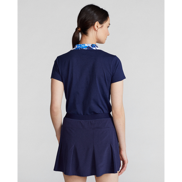 Refined Navy/Floral Tailored Fit Floral-Collar Polo Ralph Lauren Golf 5
