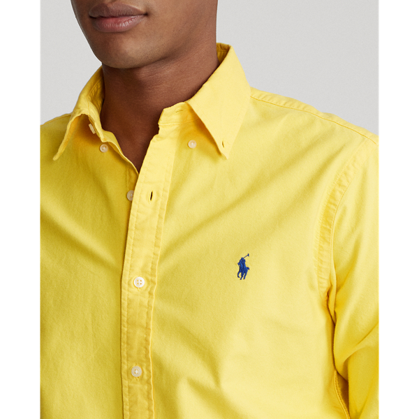 Signal Yellow Custom Fit Garment-Dyed Oxford Shirt Polo Ralph Lauren 6