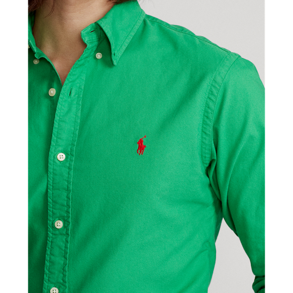Golf Green Custom Fit Garment-Dyed Oxford Shirt Polo Ralph Lauren 6