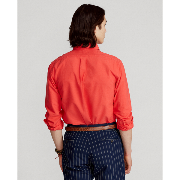 Red Custom Fit Garment-Dyed Oxford Shirt Polo Ralph Lauren 5