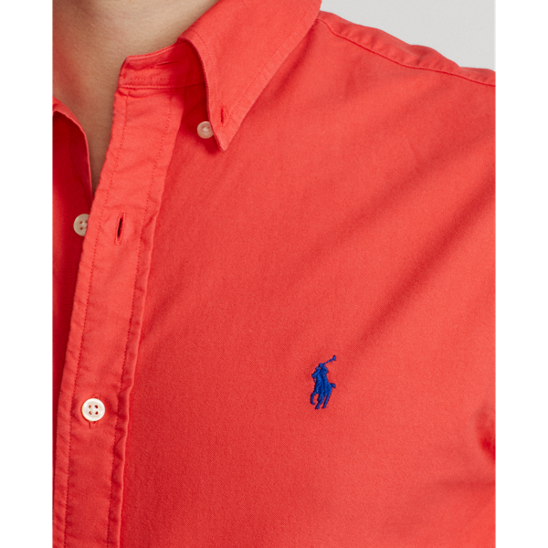 Red Custom Fit Garment-Dyed Oxford Shirt Polo Ralph Lauren 6