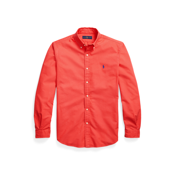 Red Custom Fit Garment-Dyed Oxford Shirt Polo Ralph Lauren 2