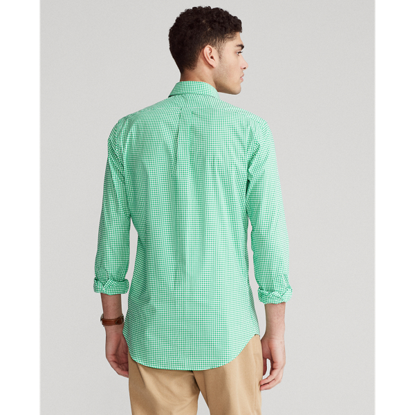 4656g Green/White Custom Fit Gingham Poplin Shirt Polo Ralph Lauren 5
