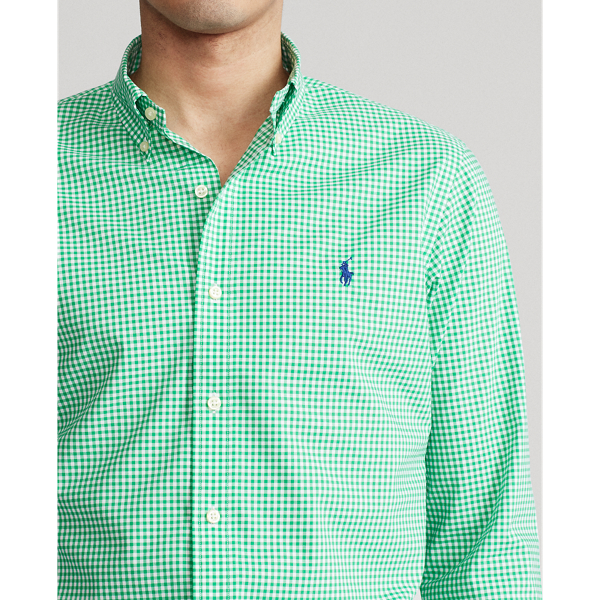 4656g Green/White Custom Fit Gingham Poplin Shirt Polo Ralph Lauren 6