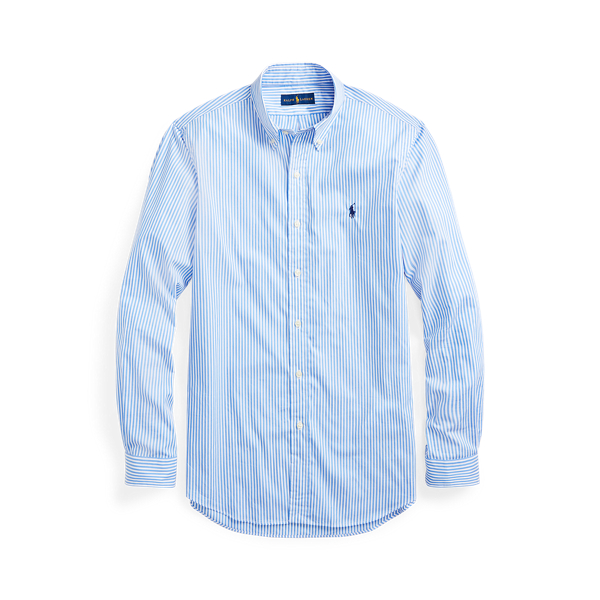 4655h Light Blue/White Custom Fit Striped Poplin Shirt Polo Ralph Lauren 2