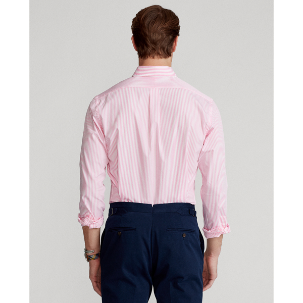 4655i Pink/White Custom Fit Striped Poplin Shirt Polo Ralph Lauren 5