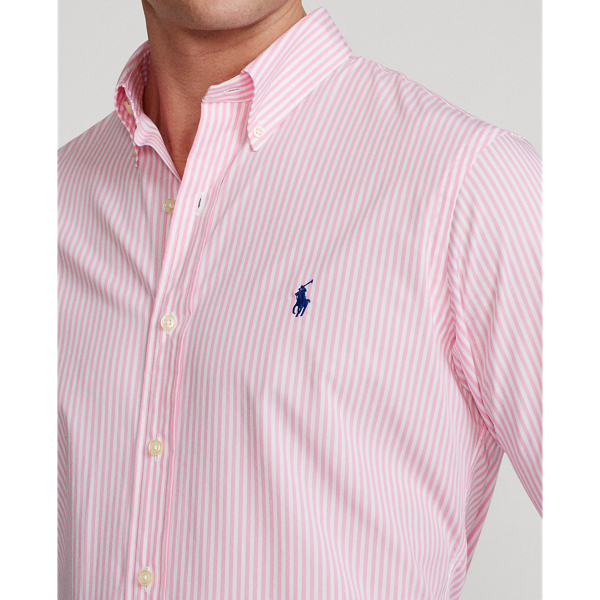 4655i Pink/White Custom Fit Striped Poplin Shirt Polo Ralph Lauren 6