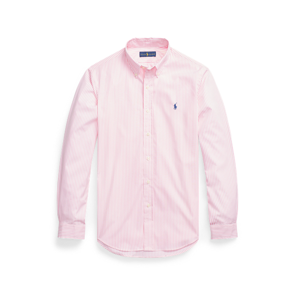 4655i Pink/White Custom Fit Striped Poplin Shirt Polo Ralph Lauren 2