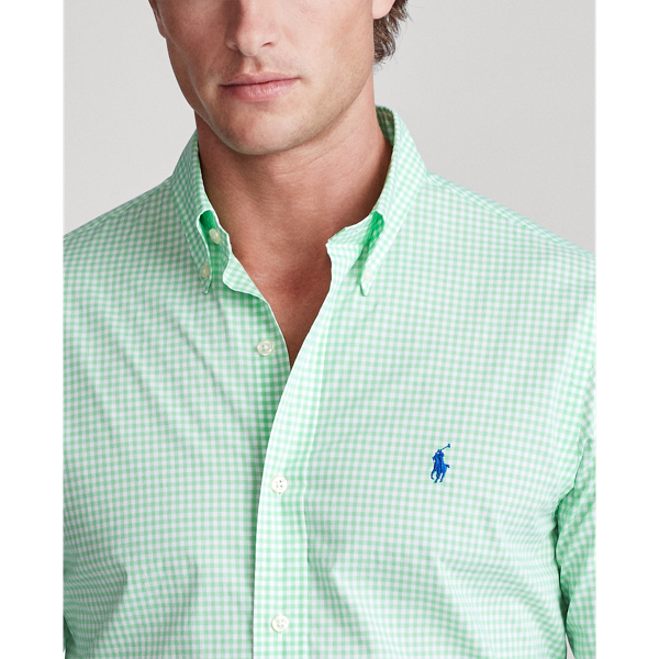 4655j Lime/White Custom Fit Striped Poplin Shirt Polo Ralph Lauren 5