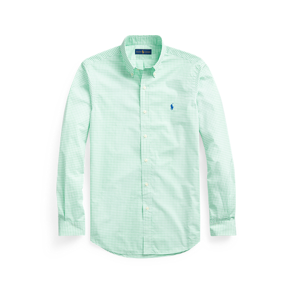 4655j Lime/White Custom Fit Striped Poplin Shirt Polo Ralph Lauren 2
