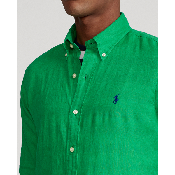 Golf Green Custom Fit Linen Shirt Polo Ralph Lauren 6