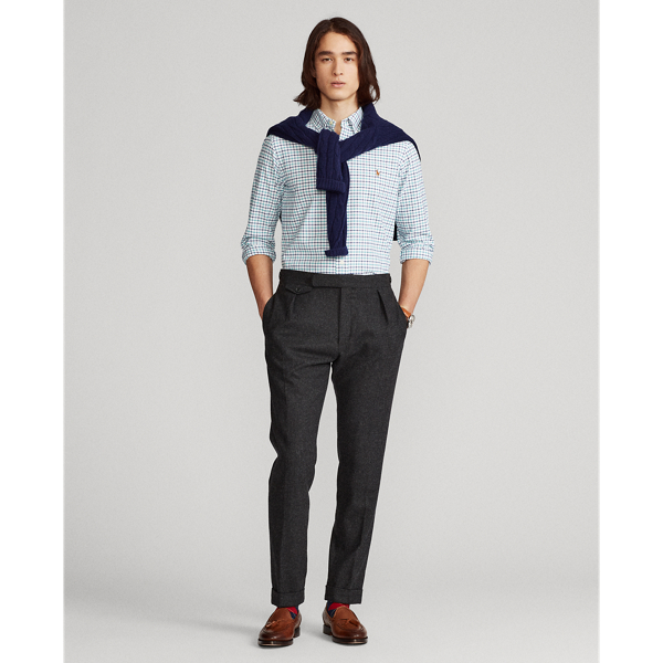 5202d Teal/White Custom Fit Tattersall Oxford Shirt Polo Ralph Lauren 7