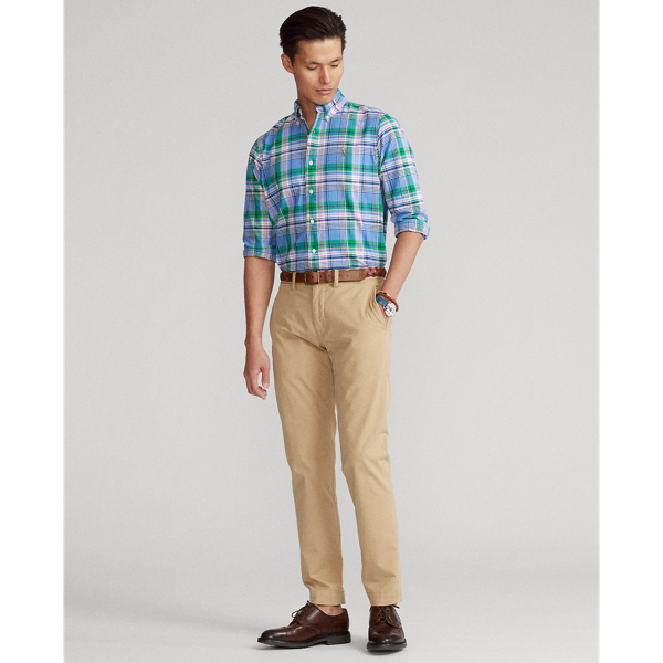 5203 Blue/Pink Multi Custom Fit Plaid Oxford Shirt Polo Ralph Lauren 4