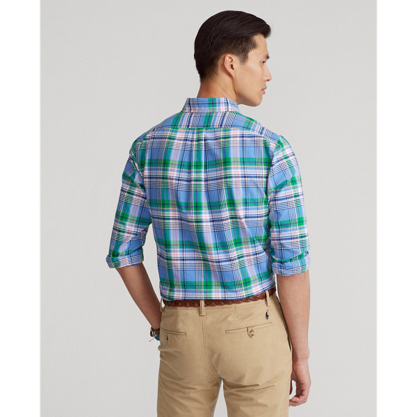 5203 Blue/Pink Multi Custom Fit Plaid Oxford Shirt Polo Ralph Lauren 5
