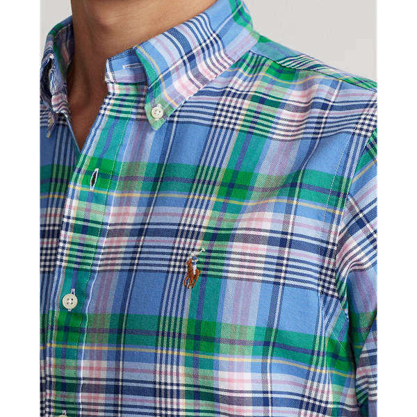 5203 Blue/Pink Multi Custom Fit Plaid Oxford Shirt Polo Ralph Lauren 6