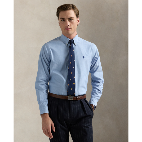 5026a Blue Custom-Fit Oxfordhemd mit Stretch Polo Ralph Lauren 1