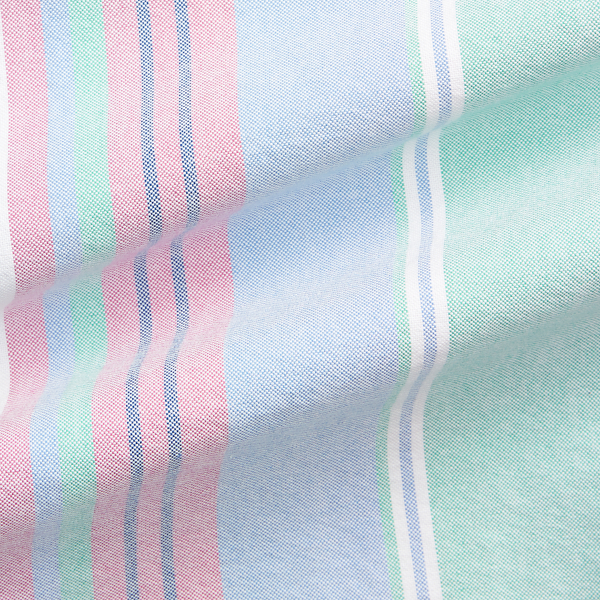 5150 Green/Pink Multi Slim Fit Striped Oxford Shirt Polo Ralph Lauren 7