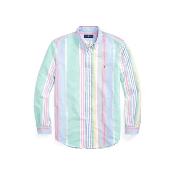 5150 Green/Pink Multi Slim Fit Striped Oxford Shirt Polo Ralph Lauren 2