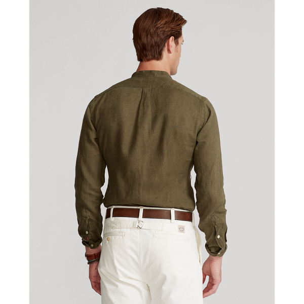 Expedition Olive Slim Fit Linen Shirt Polo Ralph Lauren 5