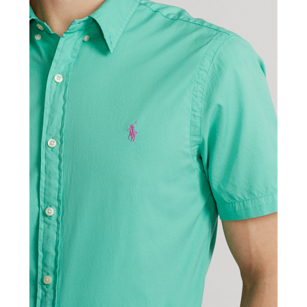 Key West Green Slim Fit Garment-Dyed Twill Shirt Polo Ralph Lauren 6