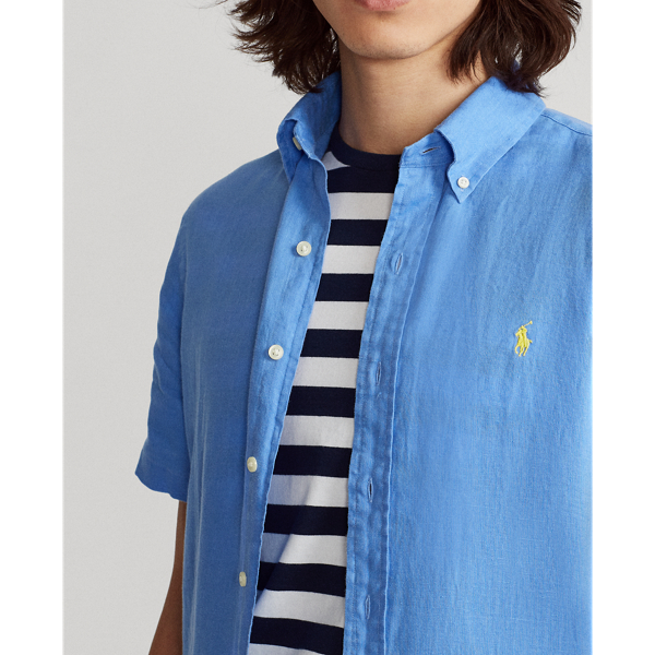 Slim-Fit Leinenhemd Polo Ralph Lauren in Harbor-Island-Blau 6