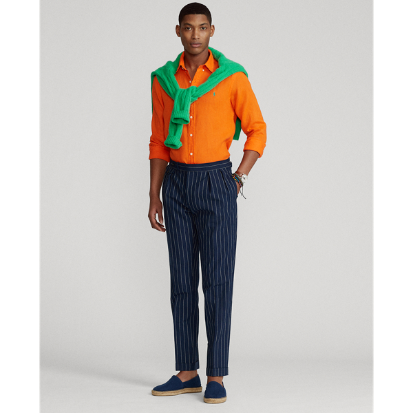Sailing Orange Slim Fit Linen Shirt Polo Ralph Lauren 4