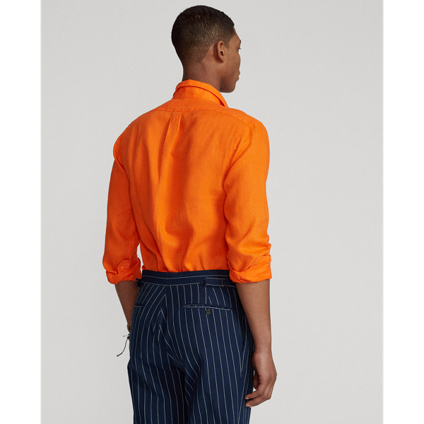 Sailing Orange Slim Fit Linen Shirt Polo Ralph Lauren 5