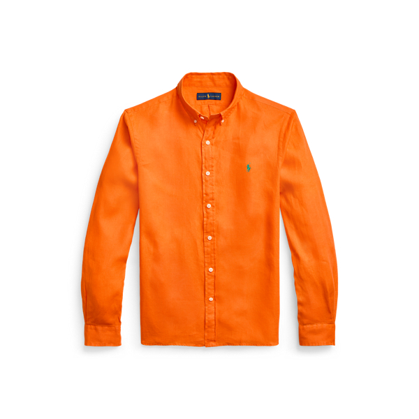 Sailing Orange Slim Fit Linen Shirt Polo Ralph Lauren 2