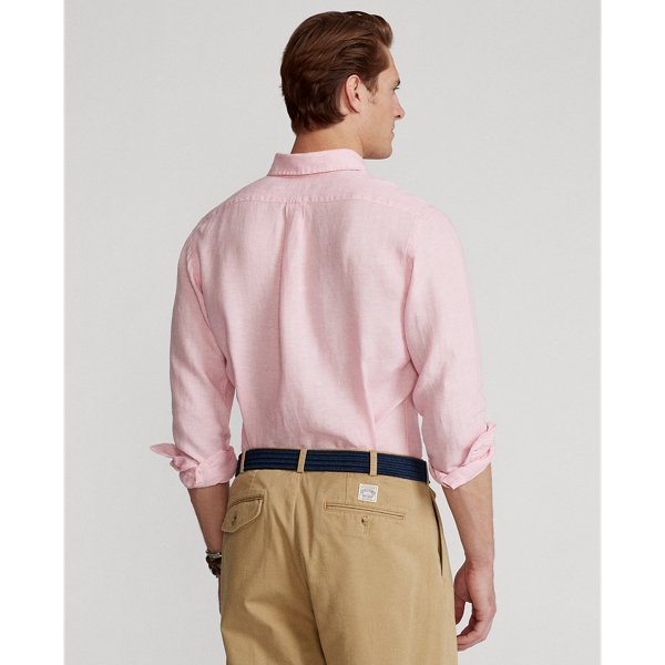Light Pink Custom Fit Linen Shirt Polo Ralph Lauren 5