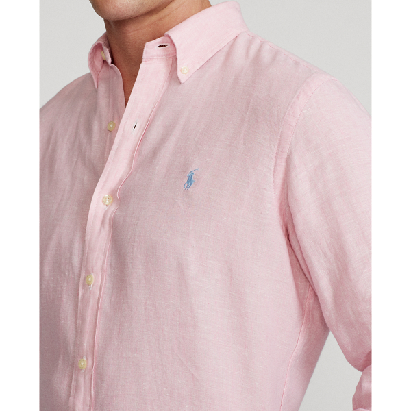Light Pink Custom Fit Linen Shirt Polo Ralph Lauren 6