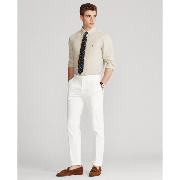 4366c Tan Custom Fit Linen Shirt Polo Ralph Lauren 3