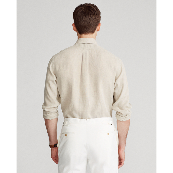 4366c Tan Custom Fit Linen Shirt Polo Ralph Lauren 4