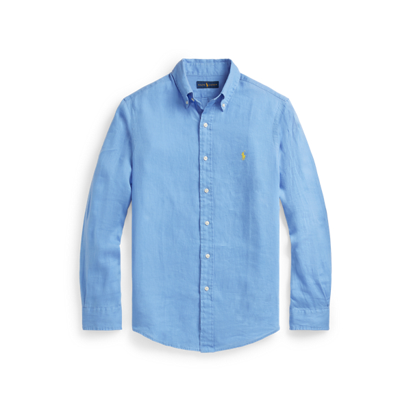 Harbour Island Blue Custom Fit Linen Shirt Polo Ralph Lauren 2