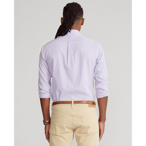 4655k Lavender/White Custom Fit Striped Poplin Shirt Polo Ralph Lauren 5