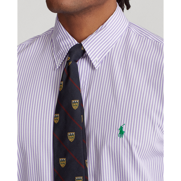 4655k Lavender/White Custom Fit Striped Poplin Shirt Polo Ralph Lauren 6