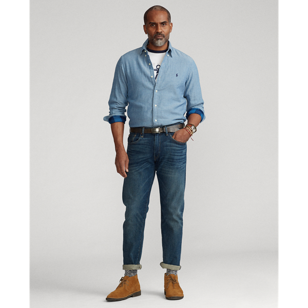 5317 Light Blue Chambray Custom Fit Double-Faced Chambray Shirt Polo Ralph Lauren 3