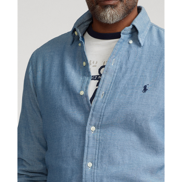 5317 Light Blue Chambray Custom Fit Double-Faced Chambray Shirt Polo Ralph Lauren 5