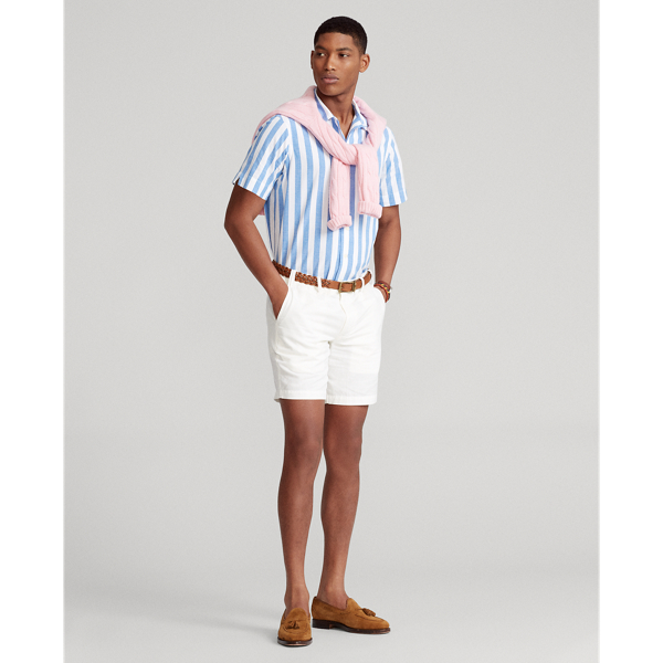 4819a Blue/White Classic Fit Striped Camp Shirt Polo Ralph Lauren 3