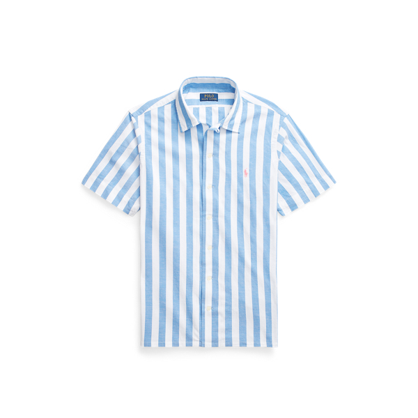 4819a Blue/White Classic Fit Striped Camp Shirt Polo Ralph Lauren 2