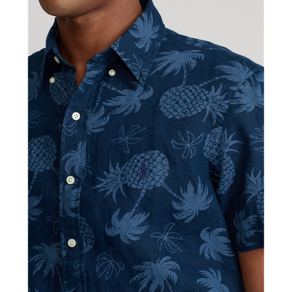 4784 Pineapple Palms Slim Fit Tropical Linen Shirt Polo Ralph Lauren 5