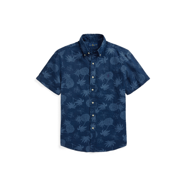4784 Pineapple Palms Slim Fit Tropical Linen Shirt Polo Ralph Lauren 2