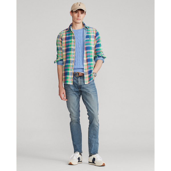 5295 Green/Yellow Multi Custom Fit Plaid Double-Faced Shirt Polo Ralph Lauren 3