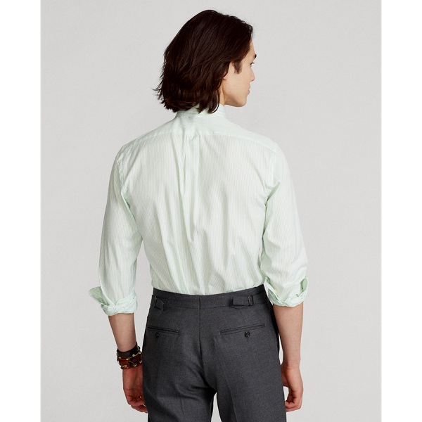 5193d Lime/White Custom Fit Striped Stretch Oxford Shirt Polo Ralph Lauren 5