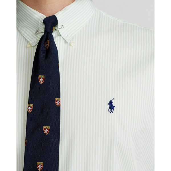5193d Lime/White Custom Fit Striped Stretch Oxford Shirt Polo Ralph Lauren 6