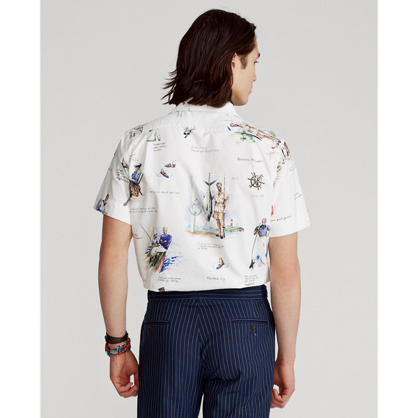 5012b Apparel Arts Sports Classic Fit Print Oxford Camp Shirt Polo Ralph Lauren 5