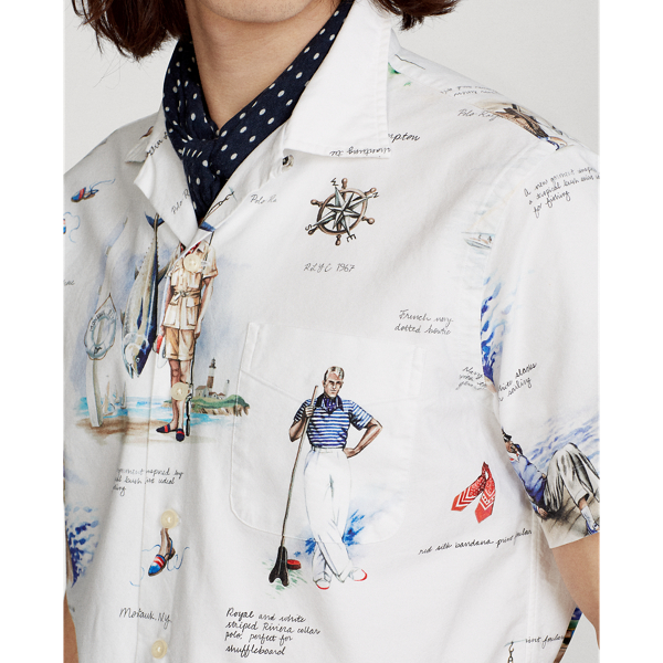 5012b Apparel Arts Sports Classic Fit Print Oxford Camp Shirt Polo Ralph Lauren 6